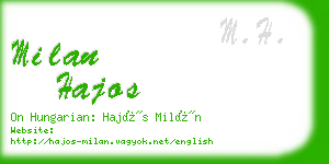 milan hajos business card